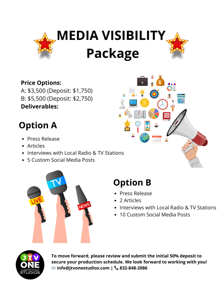 JTV One Studios Media Packages