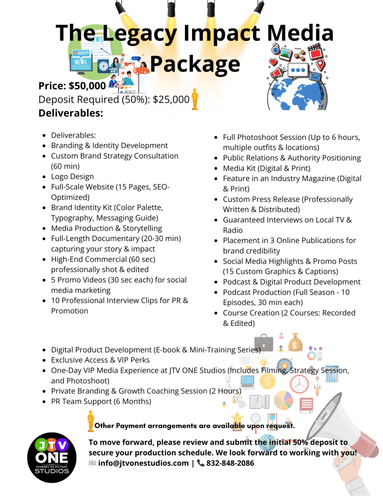 JTV One Studios Media Packages